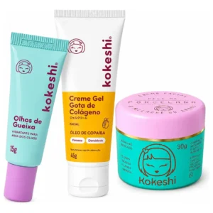 Kit Facial Kokeshi Completo 3 Passos Hidratação E Colágeno