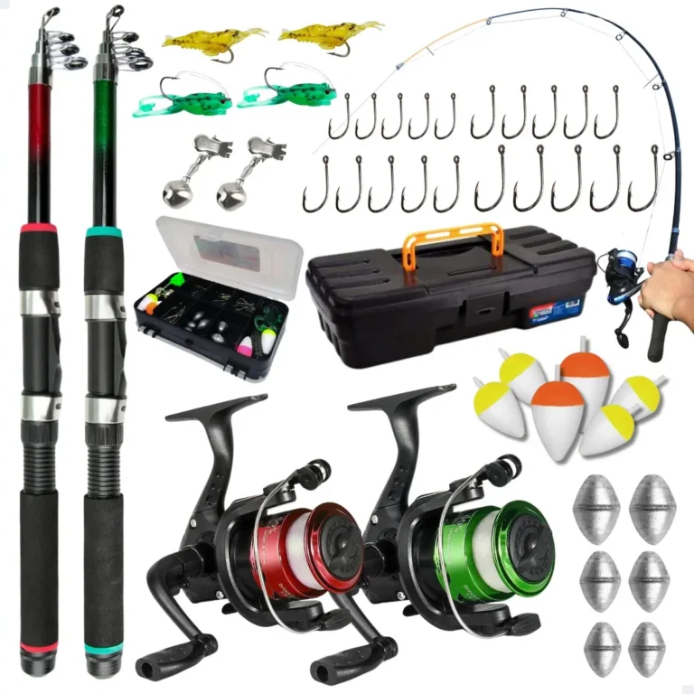 Kit pesca completo 2 varas 2 molinetes Pescamping