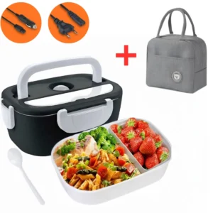 Marmita elétrica 12V 24V bivolt 1,5L com bolsa térmica
