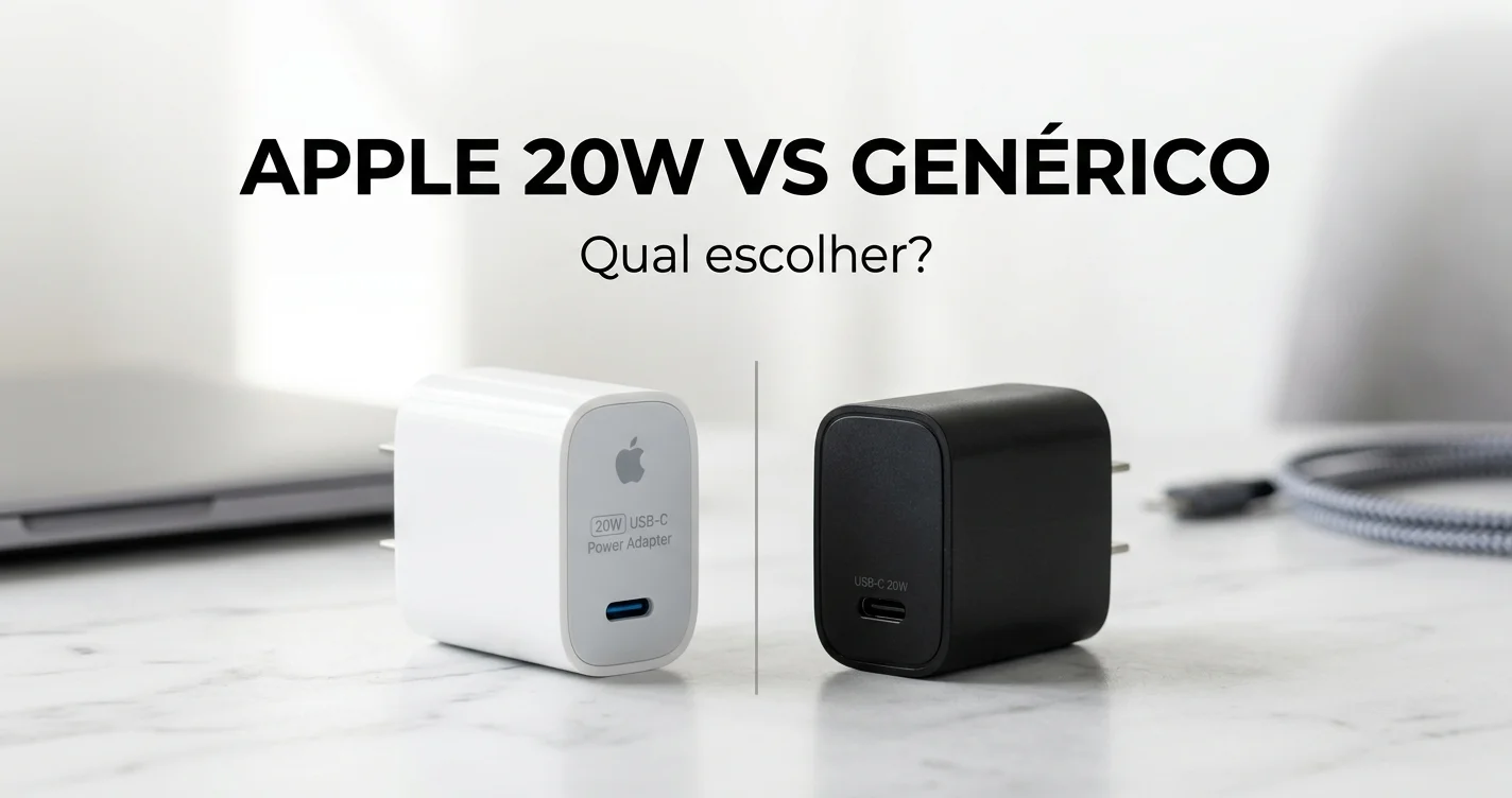 Carregador Apple 20W original vs carregador genérico para iPhone